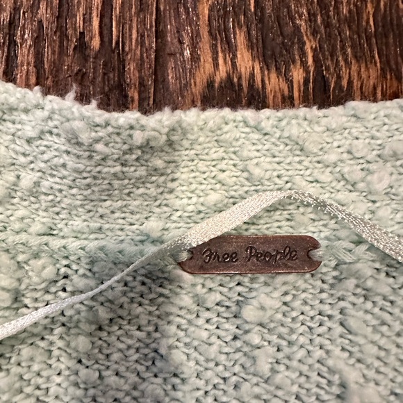 Free People Mint Green Bouclé Button-Up Cardigan - Picture 2 of 8